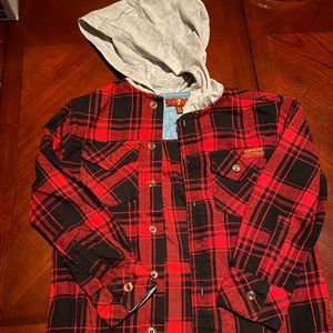 7 for All Mankind Button Down with Hoodie NWOT